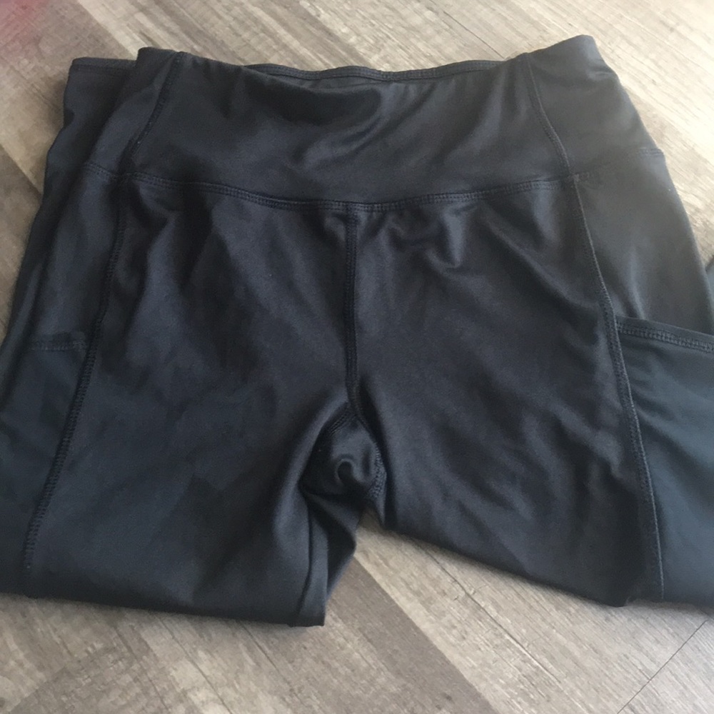 Athletic Black Leggings Knee Length